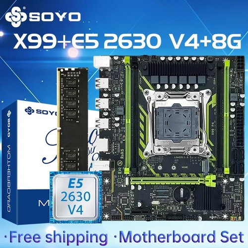 X99 8d4 soyo motherboard - x99-8d4, motherboard-set